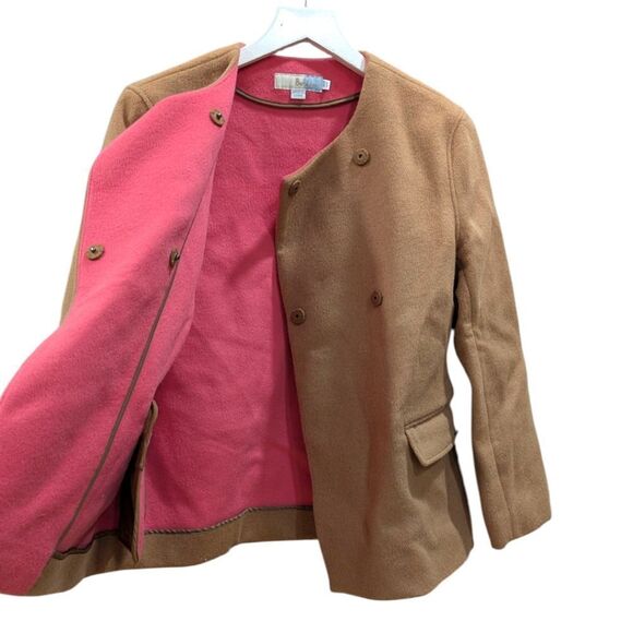 Boden Ella Wool Felted Swing Snap Button Coat in Camel Women's 6 - Picture 4 of 6